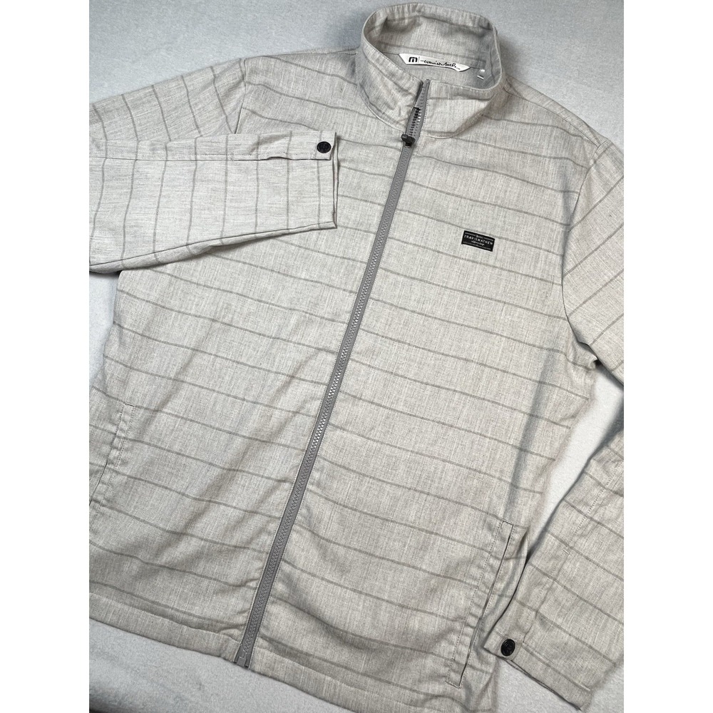 Travis Mathew Fist cuffs Full Zip Jacket Me‎ Large Gray Stretch Golf Outdoor